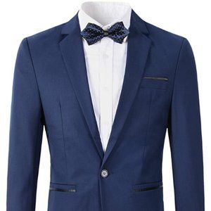 Men's Slim Fit Blazer Jacket Casual One Button